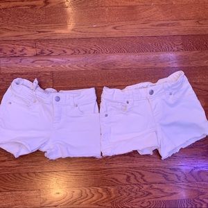 Two Pairs of Girls Cat and Jack White Jean Shorts